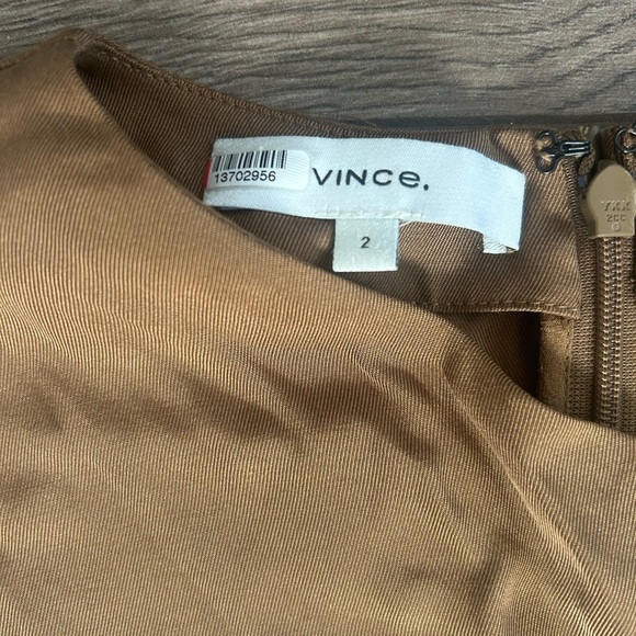 NWT Vince Bronze Twist Front Sleeveless Silk Blend Dress - Picture 3 of 8